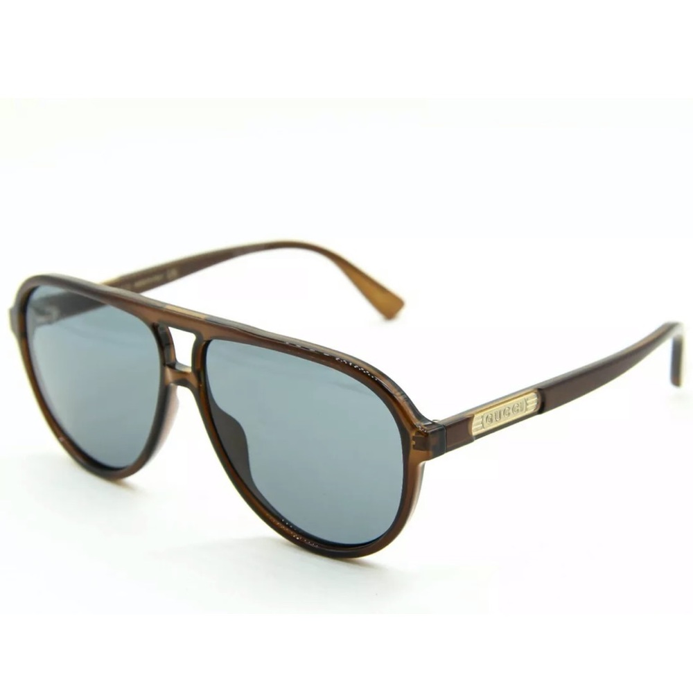 NEW GUCCI GG0935S 007 BROWN BLUE PILOT AUTHENTIC MEN SUNGLASSES W/CASE 60-12-145
